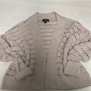 Express Women's Beige Open Knit Cardigan
